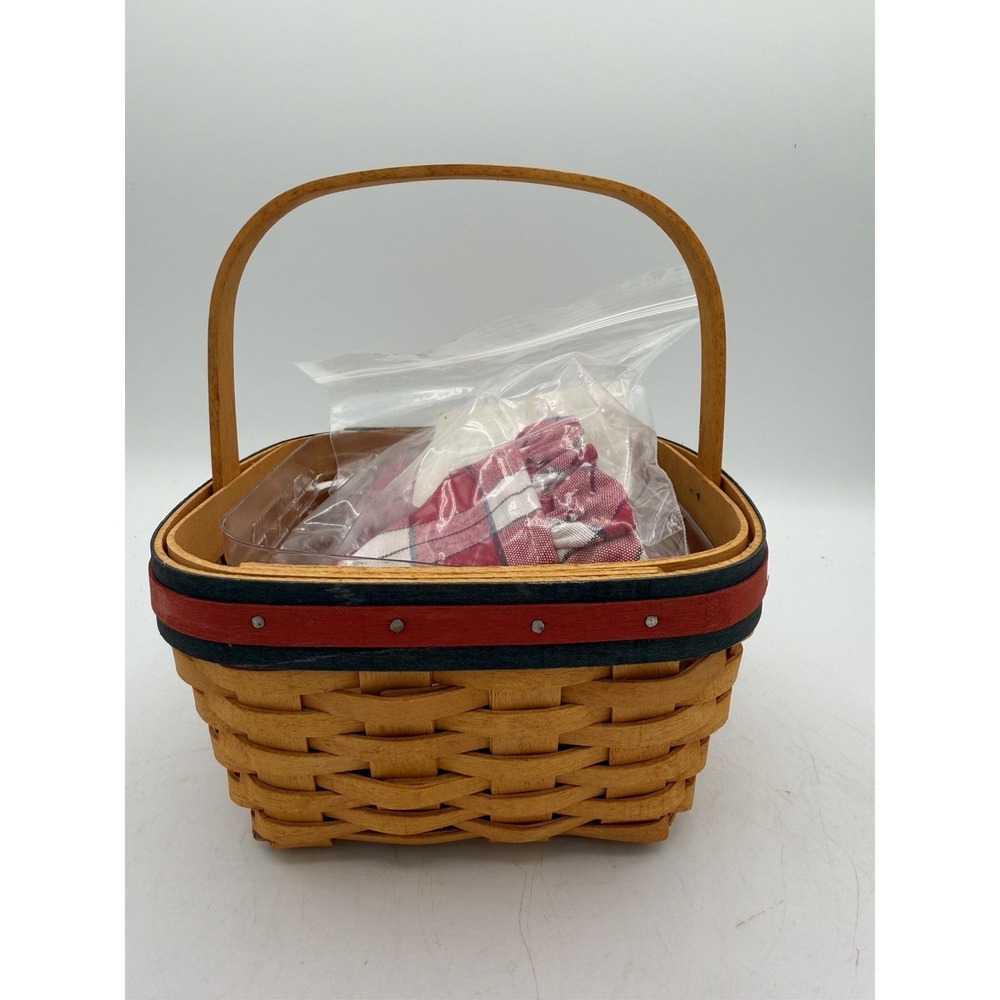 🍓🇺🇸 Longaberger 2001‎ All American Strawberry Basket Combo – NEW